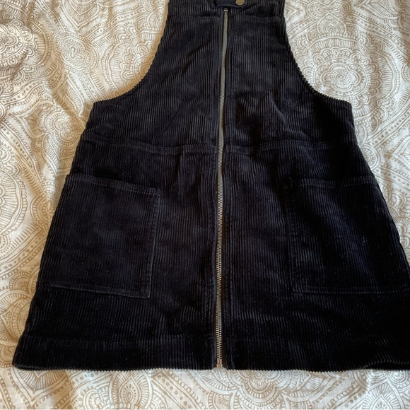 Forever 21 Women’s Jumper Black Size Small Corduroy Mini Dress Zipper 4 Pockets - Picture 9 of 13
